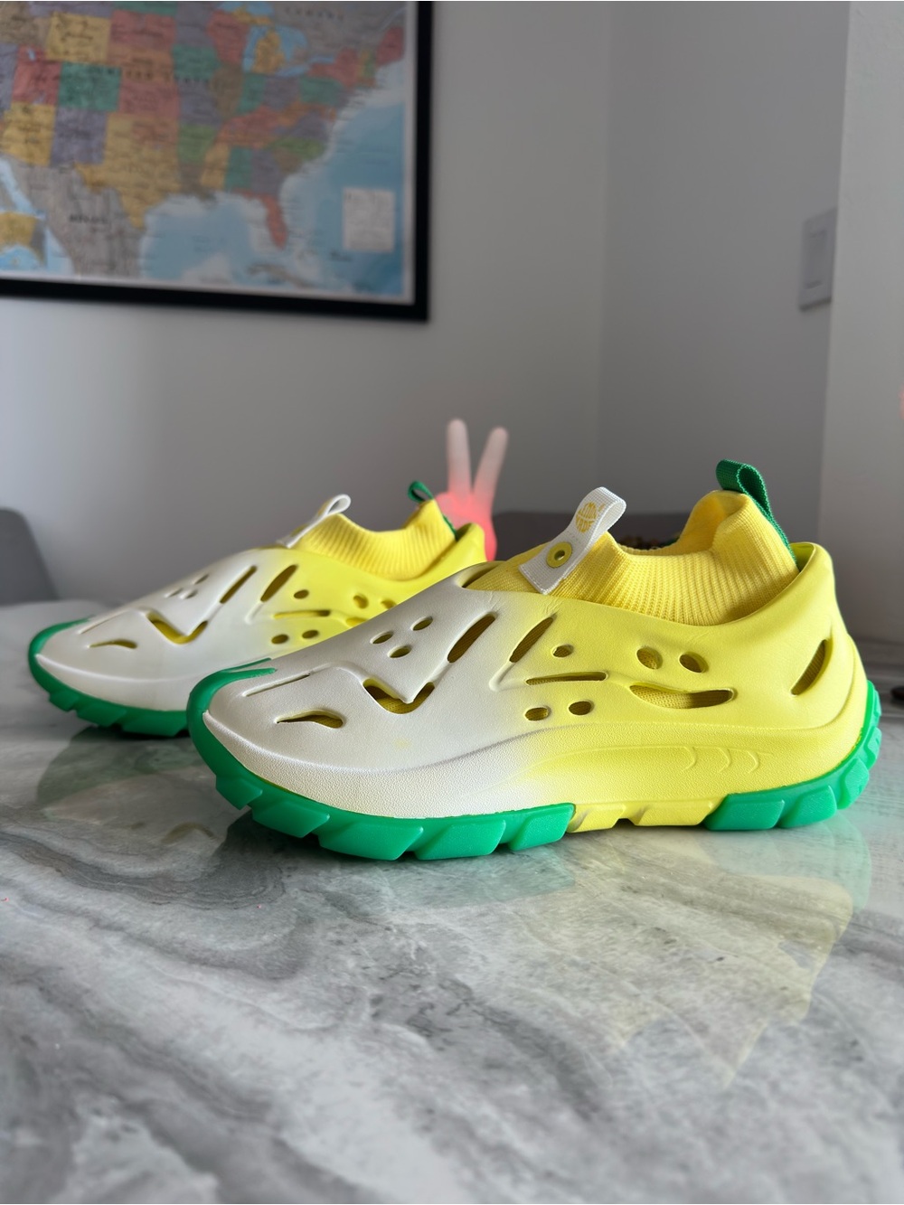 SIA Collective EVO Foam Trainers Neon Yellow Green Gradient